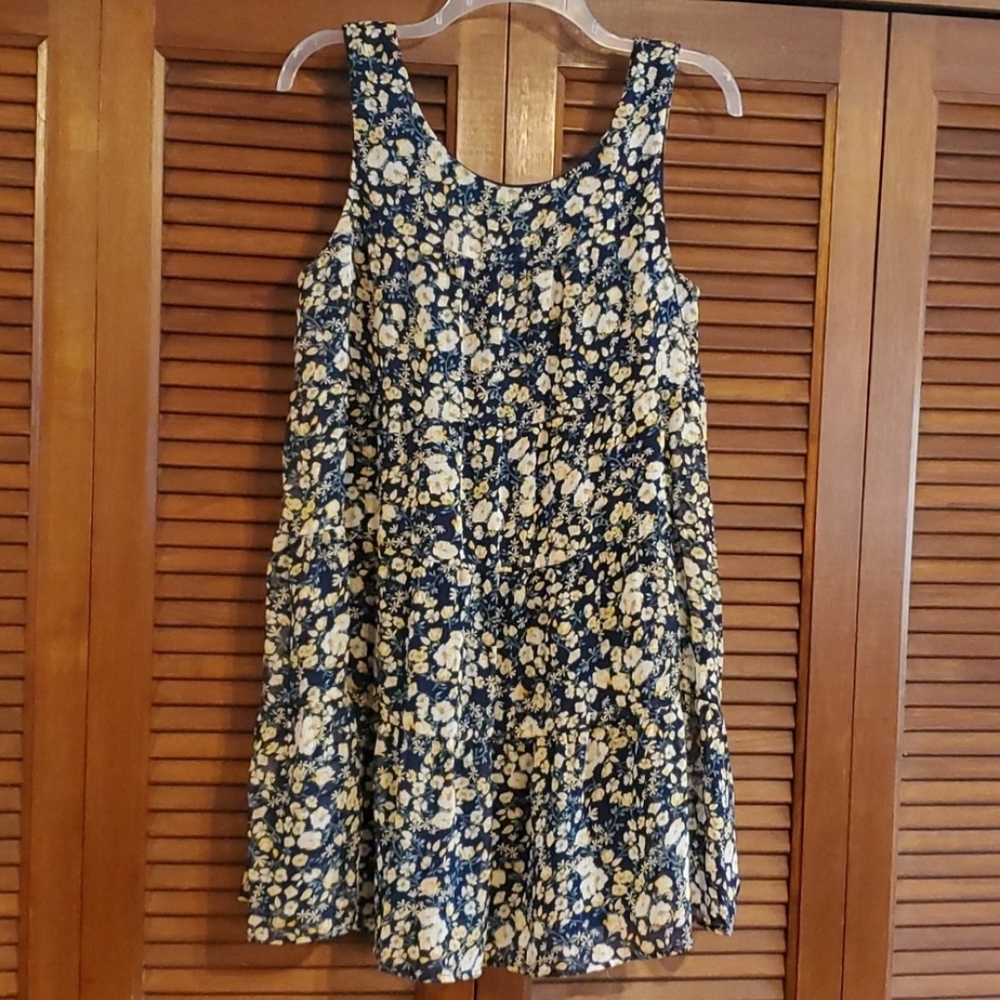 NWT Lily Rose Floral Blue and Yellow Dress